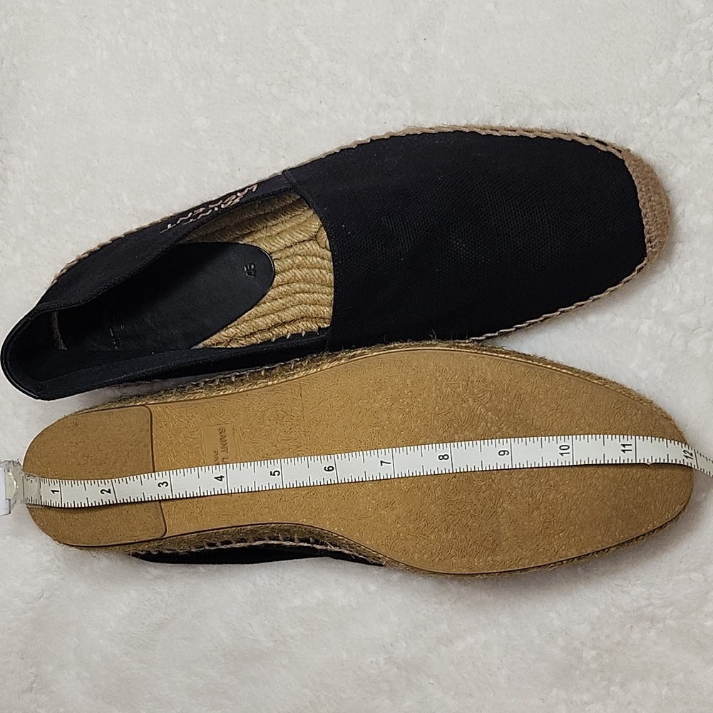 YSL Saint Laurent Mens Black Canvas Slip On Espadrille Size 45/ US 11 - Picture 2 of 14